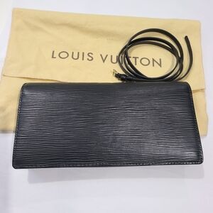 Louis Vuitton Black Epi Honfleur Clutch or Shoulder Good Condition